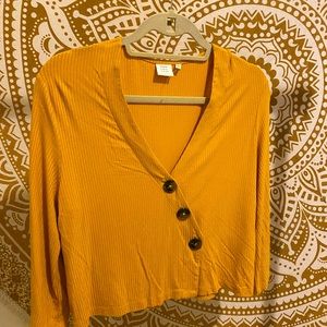 Good Luck Gem, small, mustard crop top